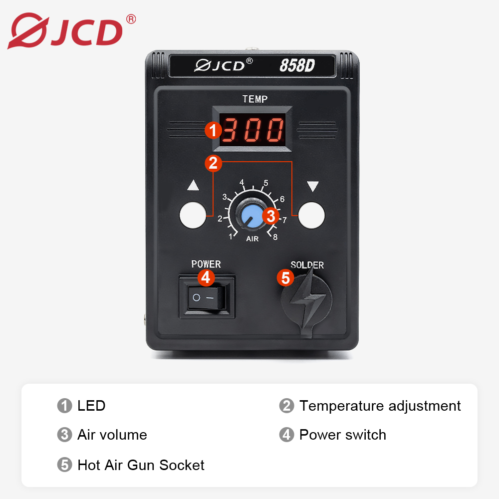 JCD Hot Air Gun 858D 700W BGA  - Hot Air Station 858 评论和价格